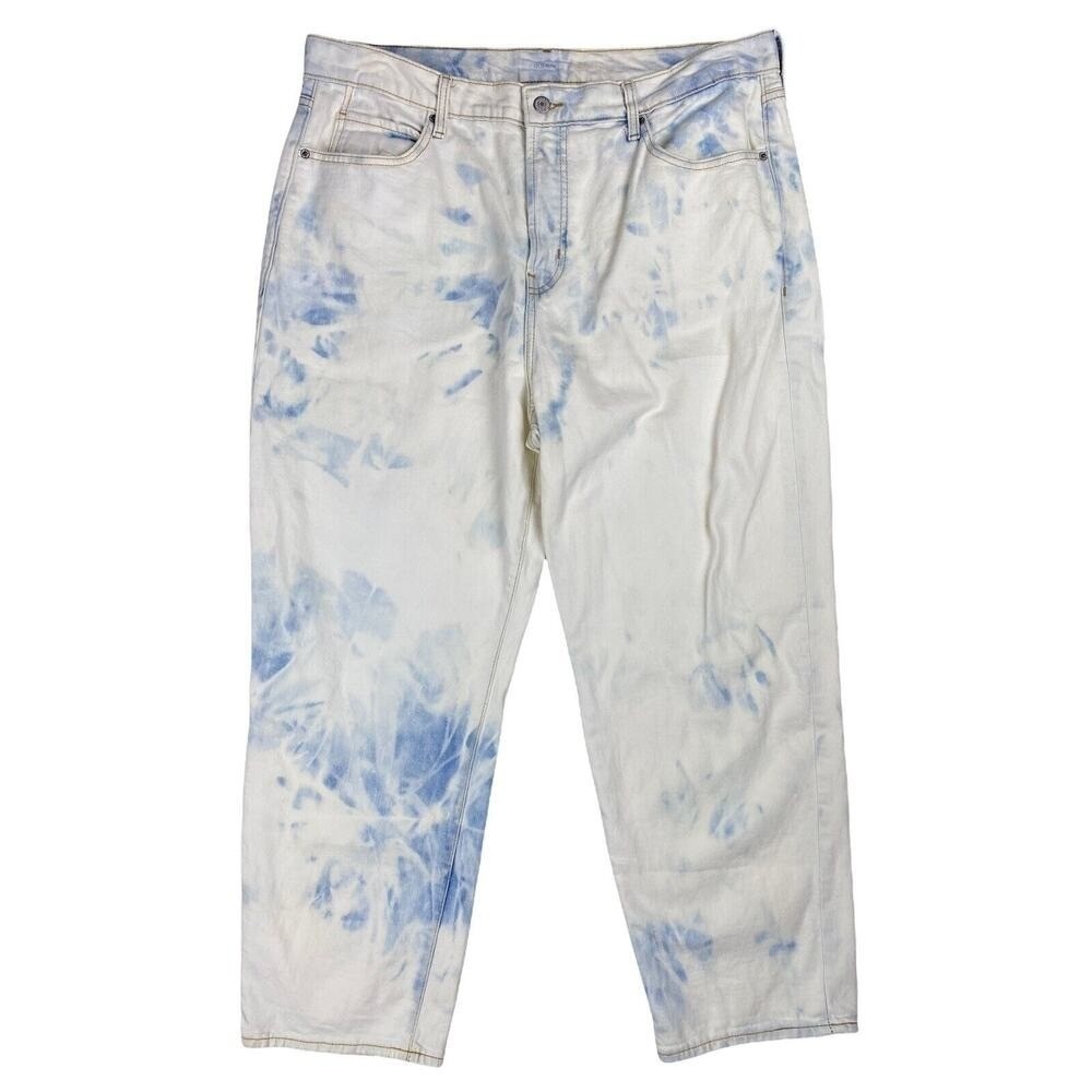 Old Navy Baggy Jeans Women 16 Tie Dye Denim High Rise Relaxed Retro Casual